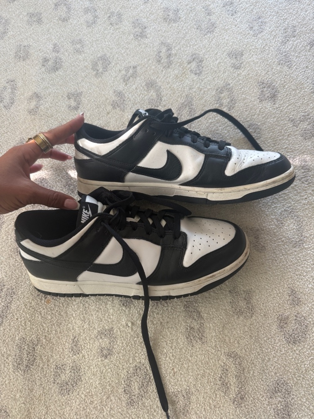 Nike Women’s 11 Black and White Low-Top Dunks